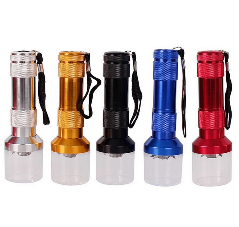 Electric flashlight tobacco grinder, cigarette lighter, smoking accessories, metal grinding machine C-44-4