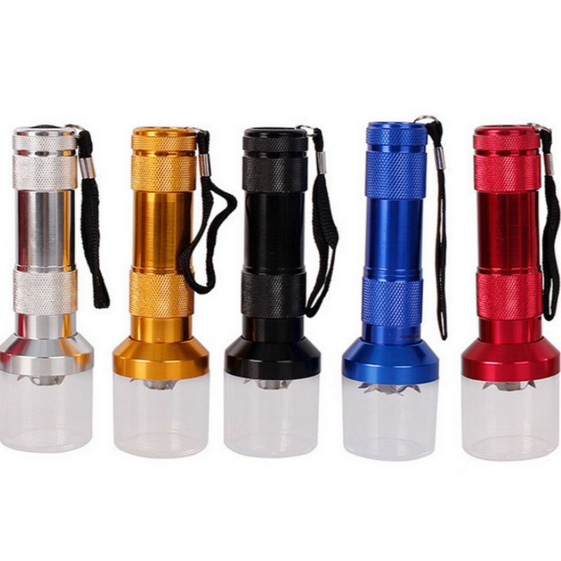 Electric flashlight tobacco grinder, cigarette lighter, smoking accessories, metal grinding machine C-44-4