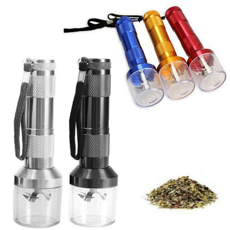 Electric flashlight tobacco grinder, cigarette lighter, smoking accessories, metal grinding machine C-44-4