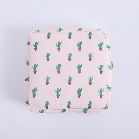 Women's Small Cosmetic Bag Travel Mini Sanitary Napkins Make Up Lipstick Storage Pouch Cute Cotton Girl Makeup Bags Case E-1114