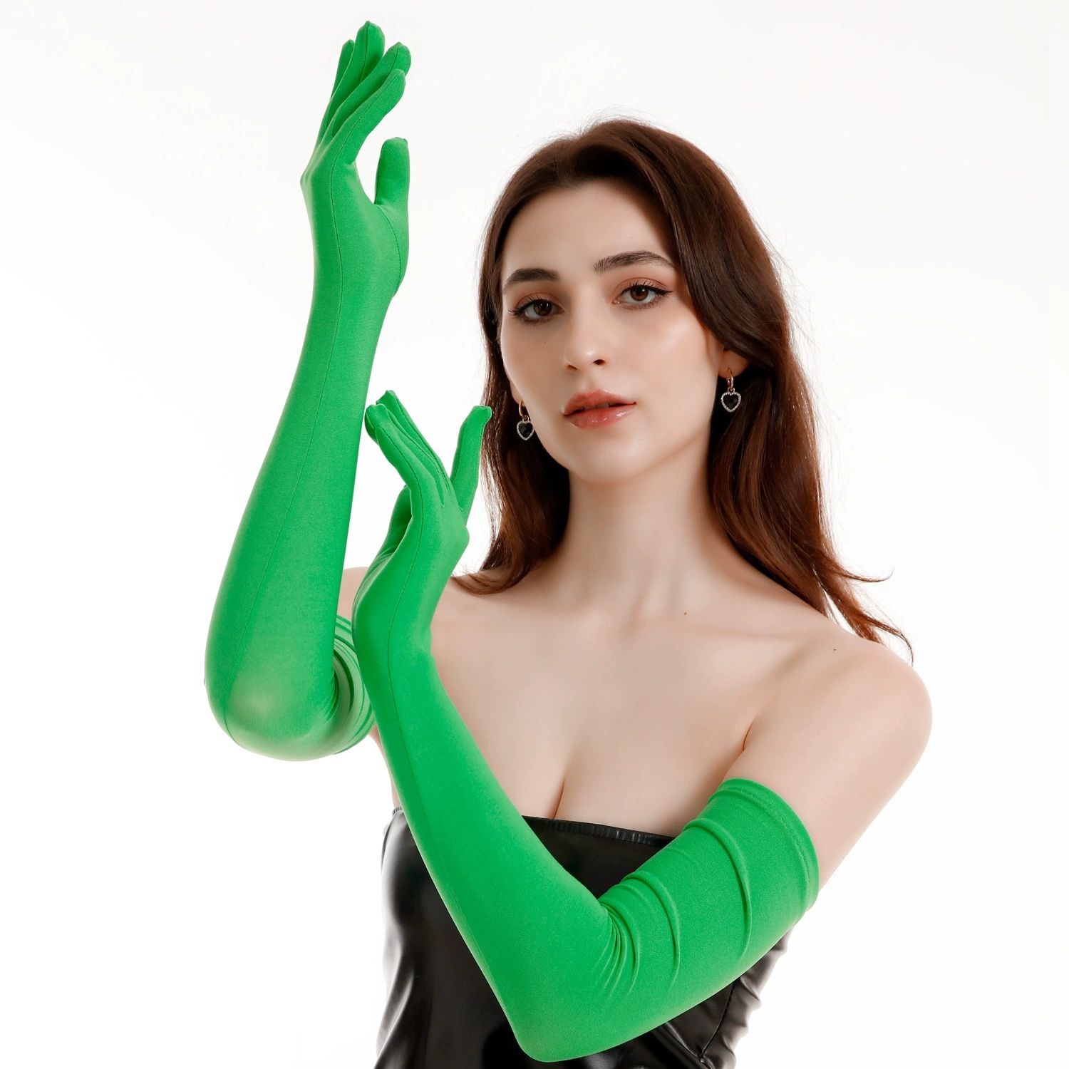 Women's Extended Stretch Milk Silk Gloves Summer Sunscreen Thin Driver Dance Performance Wedding Dress Hands Lady Mittens FZ-483