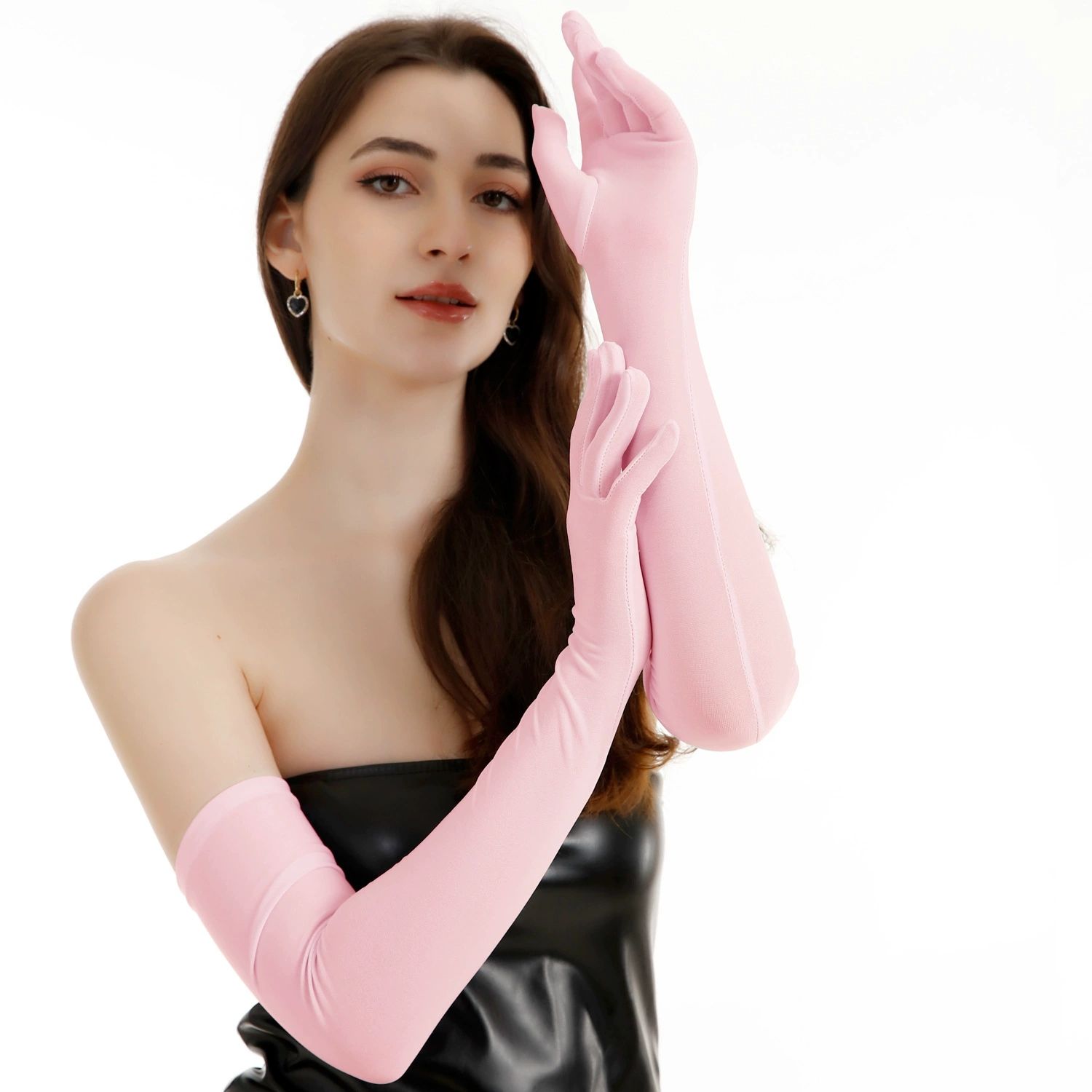 Women's Extended Stretch Milk Silk Gloves Summer Sunscreen Thin Driver Dance Performance Wedding Dress Hands Lady Mittens FZ-483