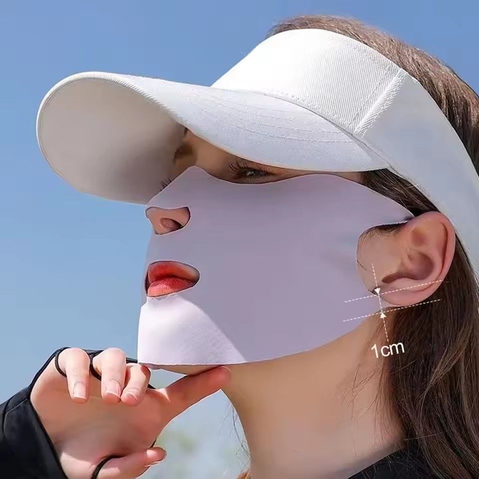 Outdoor Sport Sunscreen Mask Women Traceless Mask Ice Silk Anti-UV 400 Facemask Summer Cycling Sun Protection Breathable Thin