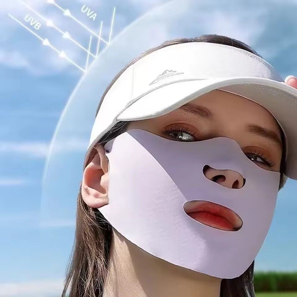 Outdoor Sport Sunscreen Mask Women Traceless Mask Ice Silk Anti-UV 400 Facemask Summer Cycling Sun Protection Breathable Thin