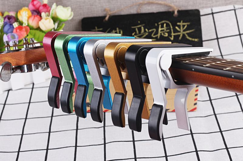 High Quality Aluminium Alloy Metal Guitar Capo Quick Change Clamp Key Acoustic Classic Guitar Capo Tone Adjusting Guitar Parts E-379