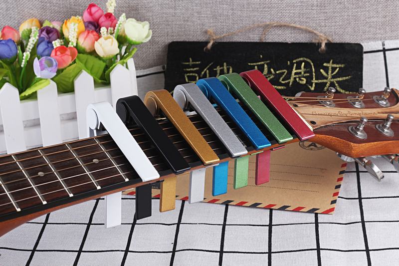 High Quality Aluminium Alloy Metal Guitar Capo Quick Change Clamp Key Acoustic Classic Guitar Capo Tone Adjusting Guitar Parts E-379