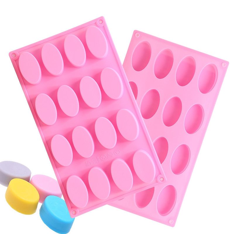 16 Cavity Oval Shape Chocolate Silicone Mold Ice Sweet Candy Jelly Mould DIY Fondant Cake Molds Food E-631