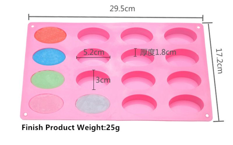 16 Cavity Oval Shape Chocolate Silicone Mold Ice Sweet Candy Jelly Mould DIY Fondant Cake Molds Food E-631