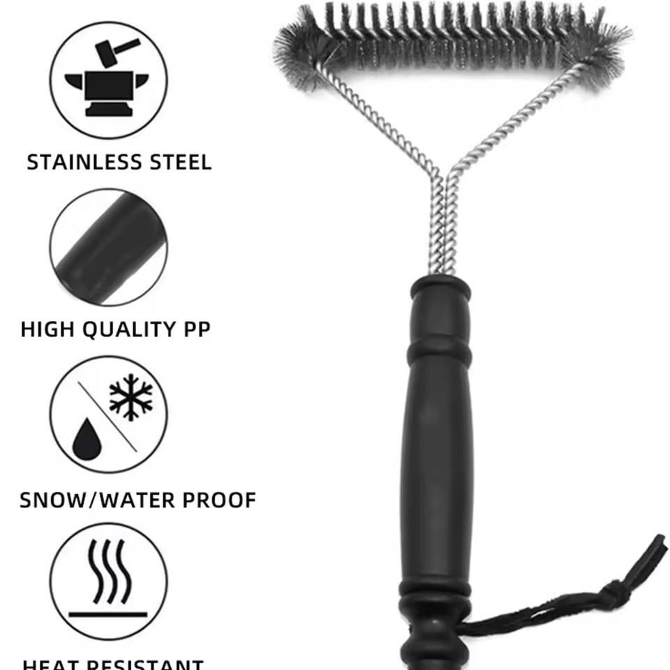 Barbecue Grill BBQ Brush Clean Tool Grill Accessories Stainless Steel Bristles Non-stick Cleaning Brushes Barbecue Accessories