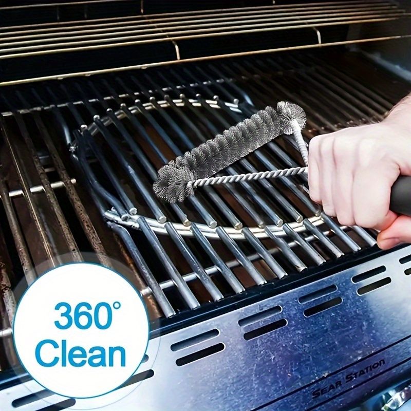 Barbecue Grill BBQ Brush Clean Tool Grill Accessories Stainless Steel Bristles Non-stick Cleaning Brushes Barbecue Accessories