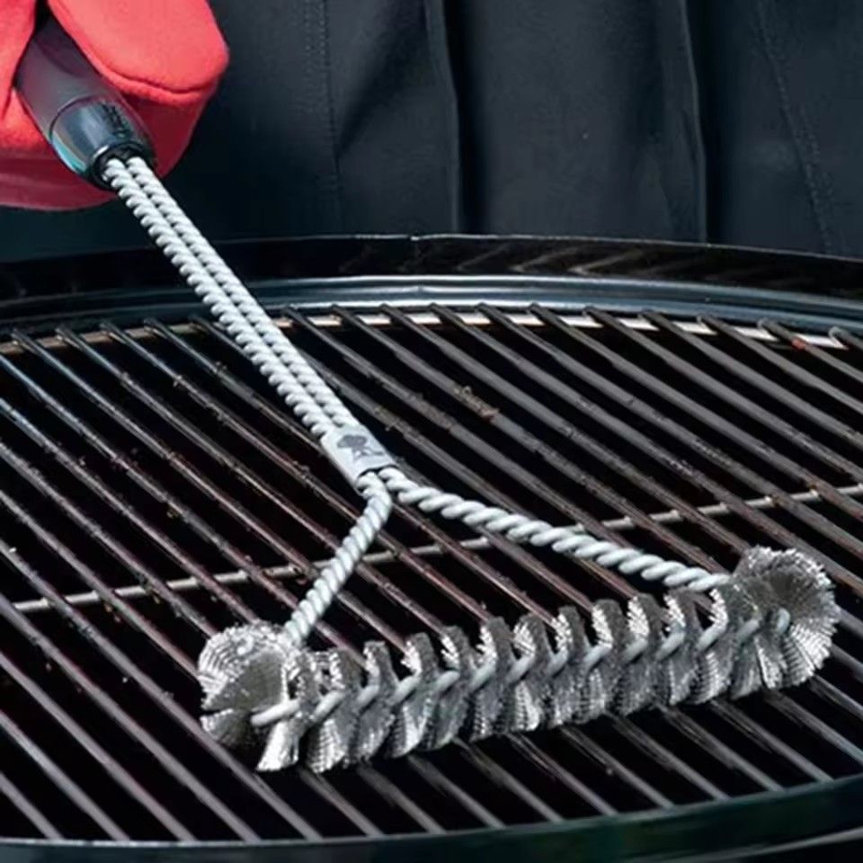 Barbecue Grill BBQ Brush Clean Tool Grill Accessories Stainless Steel Bristles Non-stick Cleaning Brushes Barbecue Accessories