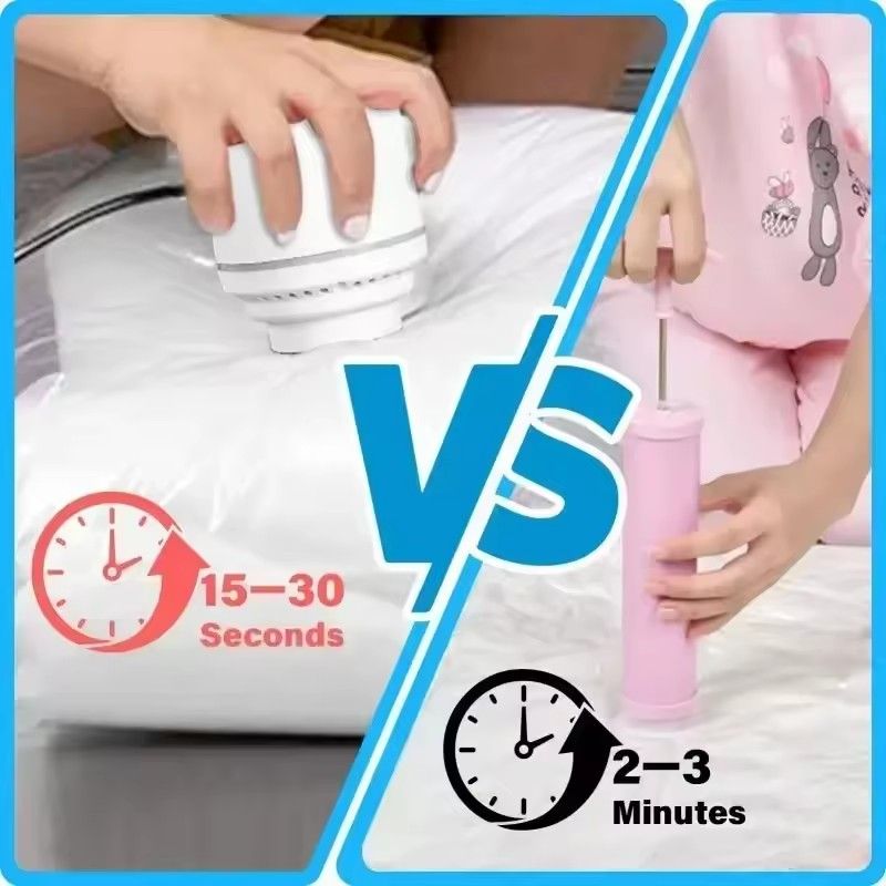 Vacuum Storage Bags Empty Bags for Clothes Vacuum Cleaner Compression Pack Space Saver Travel Storage Bag,With Hand-Pump