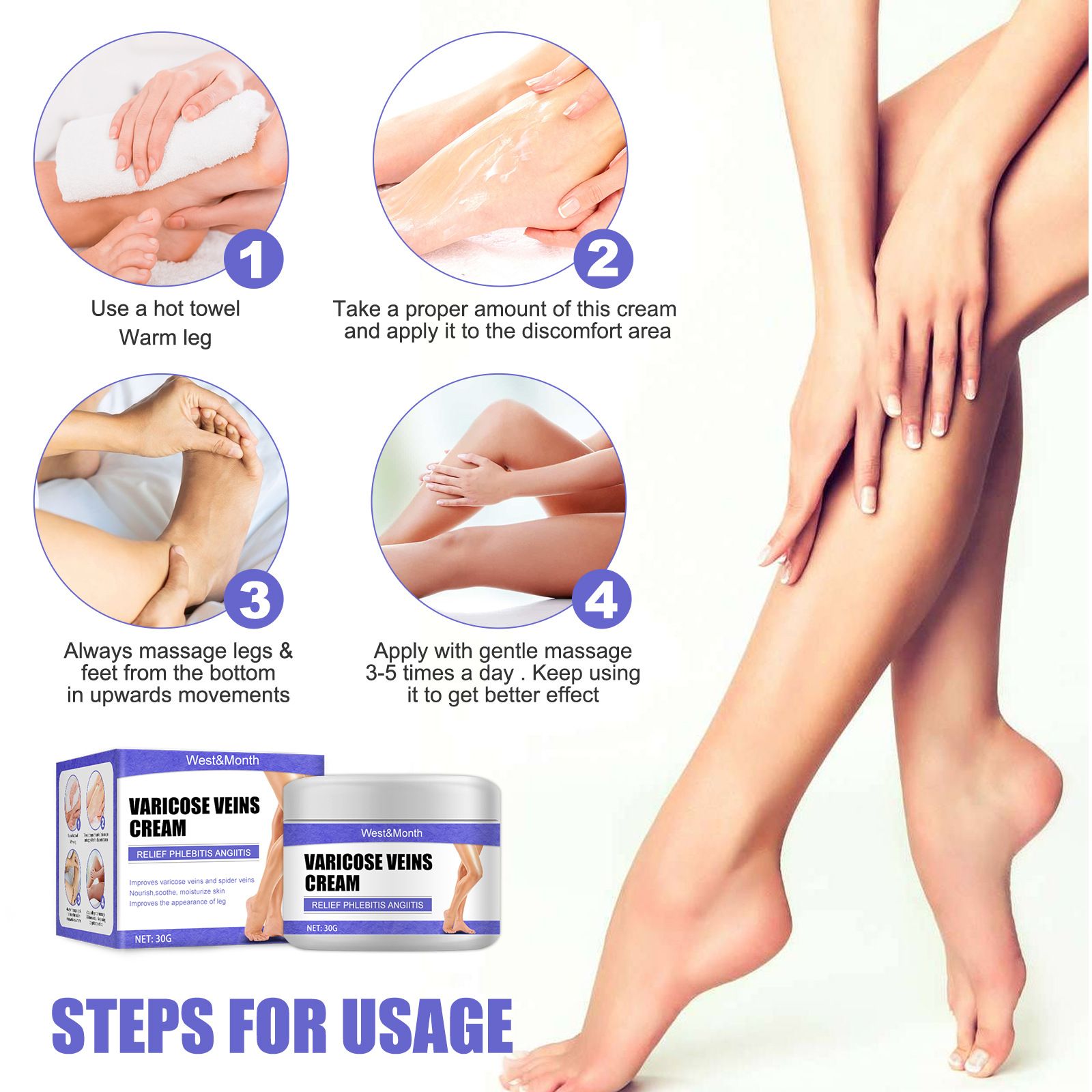 Vein Repair Cream Leg Varicose Earthworm Leg Blue Veins Bulge Pain Maikang Leg Care Cream B2-769