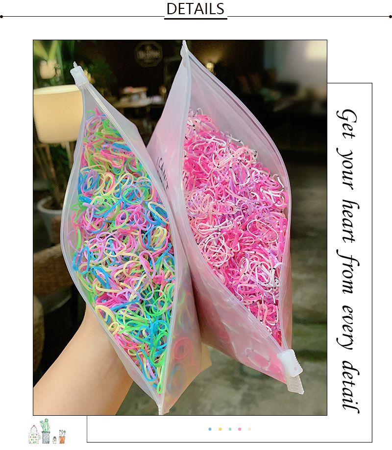 1000pcs/Pack Girls Colorful Small Disposable Rubber Bands Gum For Ponytail Holder Elastic Hair Bands Fashion Hair Accessories A-479