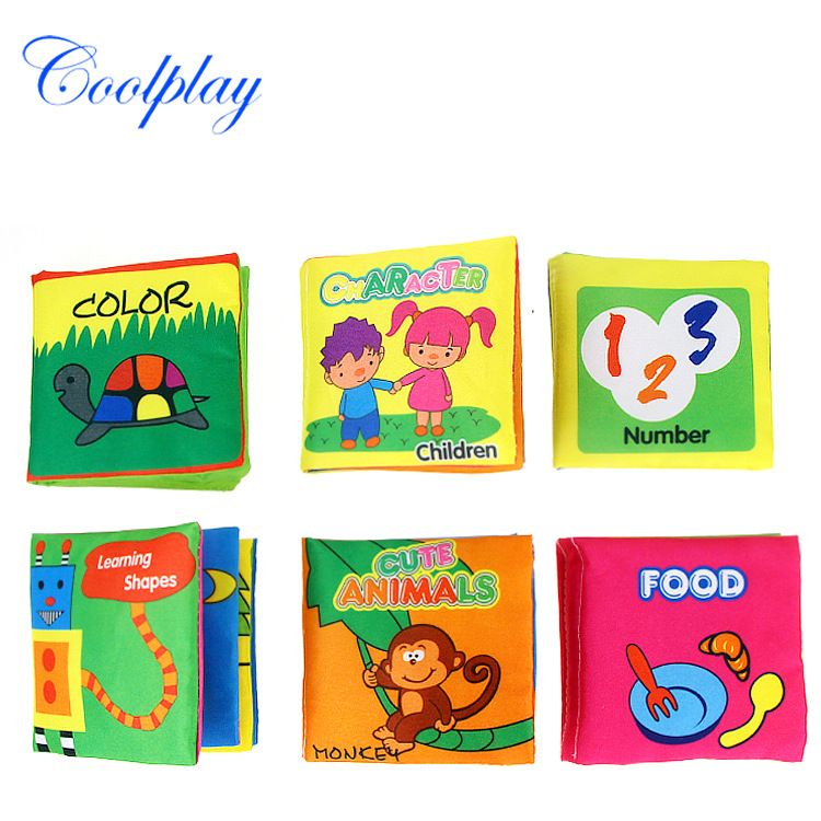 Baby Cloth Book Toy Teether Infant Learning Education Animal Rattle Mobile Toys for Newborn Livros Infantis Mordedores Para Bebe F4--18