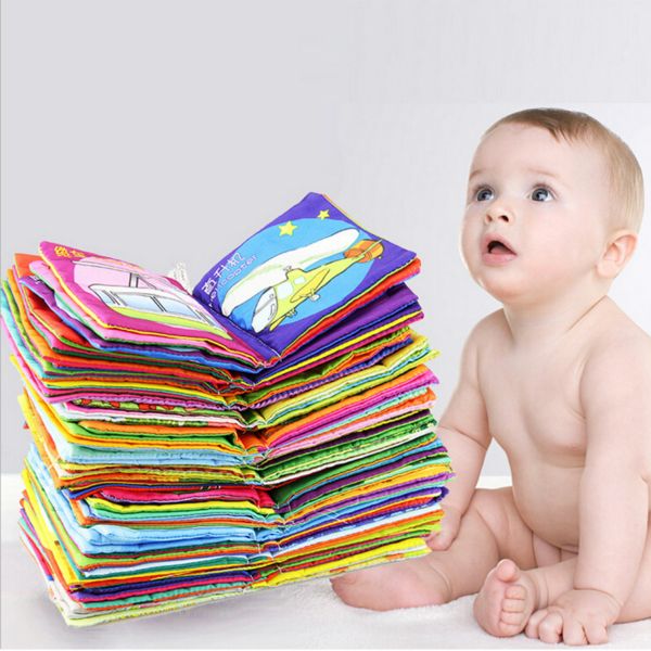 Baby Cloth Book Toy Teether Infant Learning Education Animal Rattle Mobile Toys for Newborn Livros Infantis Mordedores Para Bebe F4--18