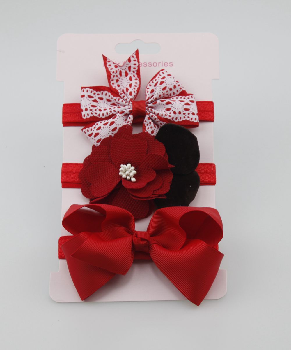 Girl Elastic Flower Headband Rubber Children Baby Nice Hair Rubber Headwear Skinny Stretchy Bowknot Flower Hair Band M--17