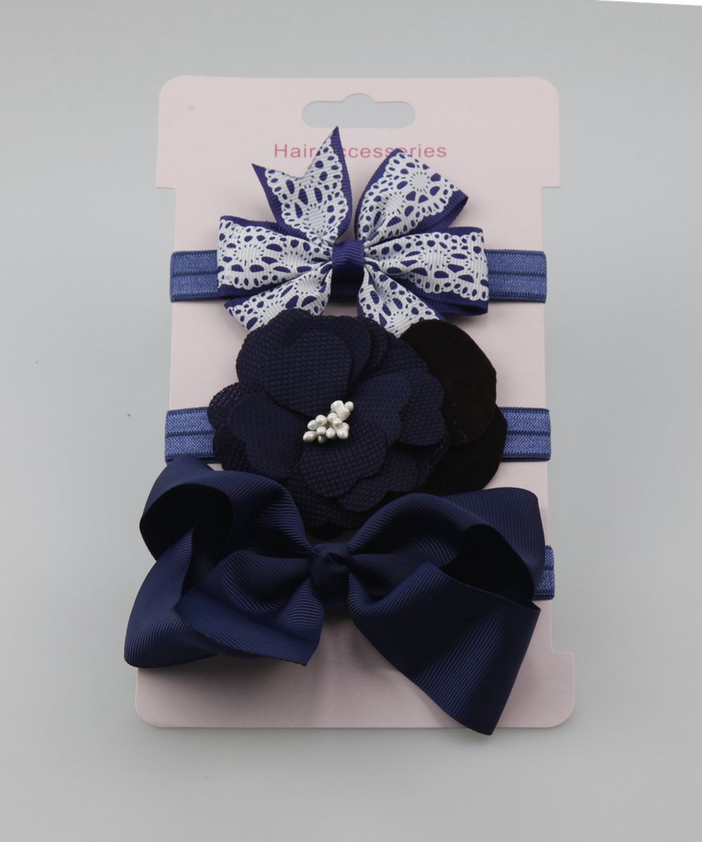 Girl Elastic Flower Headband Rubber Children Baby Nice Hair Rubber Headwear Skinny Stretchy Bowknot Flower Hair Band M--17