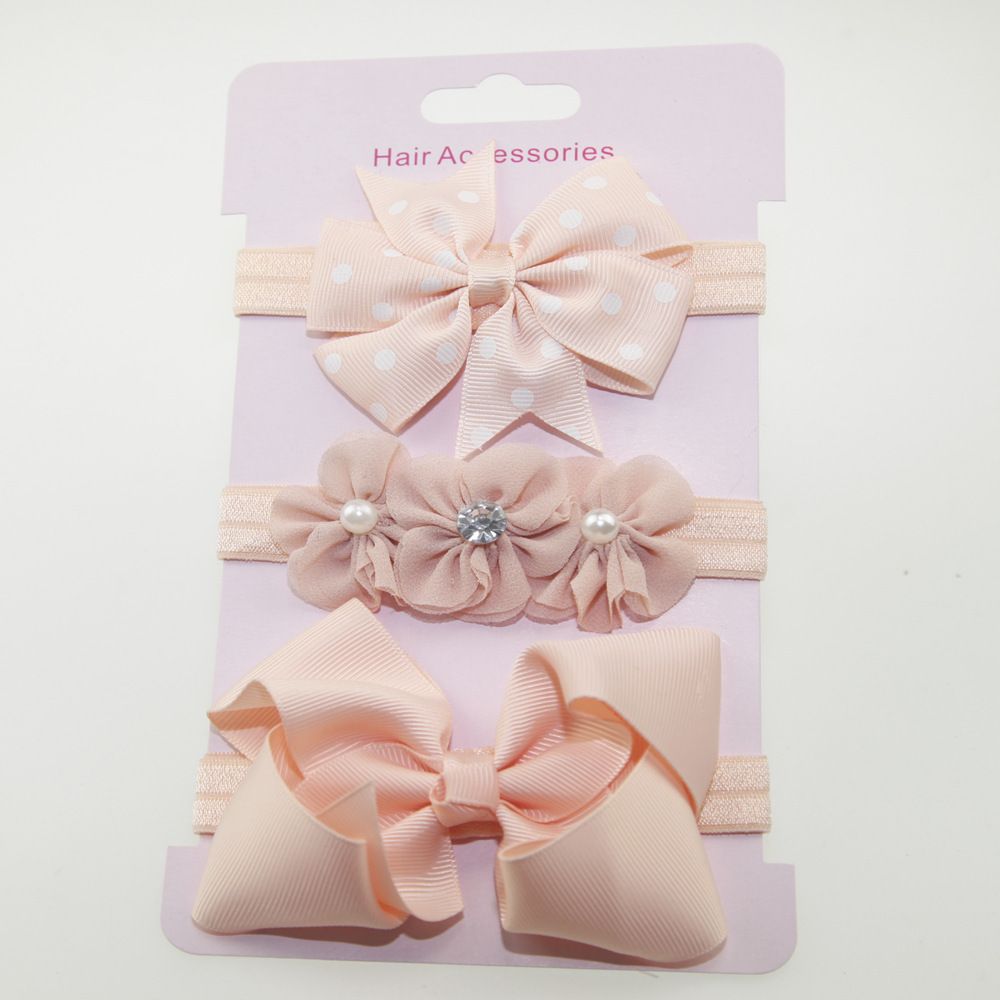 Girl Elastic Flower Headband Rubber Children Baby Nice Hair Rubber Headwear Skinny Stretchy Bowknot Flower Hair Band M--17