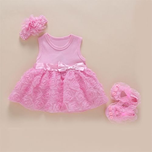 New Born Baby Girls Infant Dress&clothes Summer Kids Party Birthday Outfits 1-2years Shoes Set Christening Gown Baby Jurk Zomer