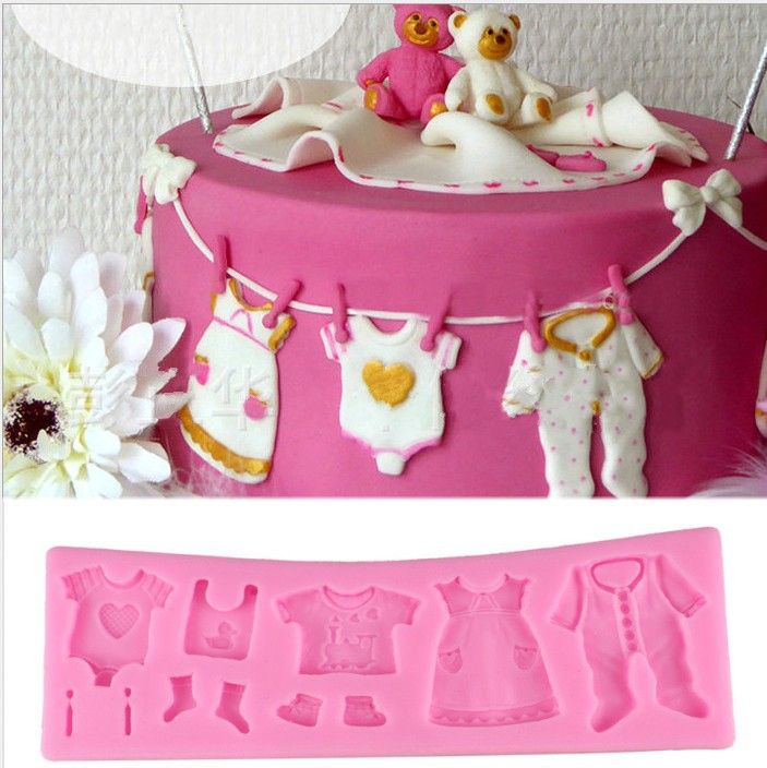 1Pcs Cake Silicone Molds Baby Clothing 3D Mold Sugarcraft Fondant Chocolate Moulds Decoration Tools Candy Pastry Baking Tool D10--8