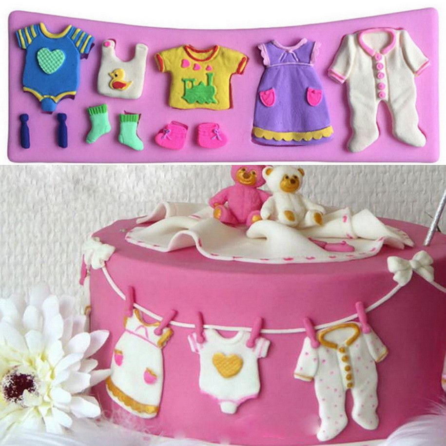 1Pcs Cake Silicone Molds Baby Clothing 3D Mold Sugarcraft Fondant Chocolate Moulds Decoration Tools Candy Pastry Baking Tool D10--8