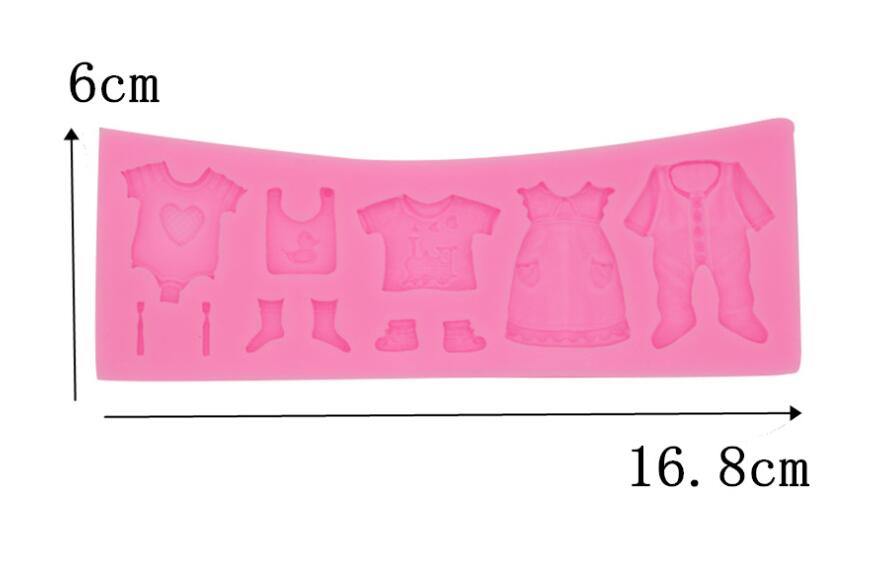 1Pcs Cake Silicone Molds Baby Clothing 3D Mold Sugarcraft Fondant Chocolate Moulds Decoration Tools Candy Pastry Baking Tool D10--8