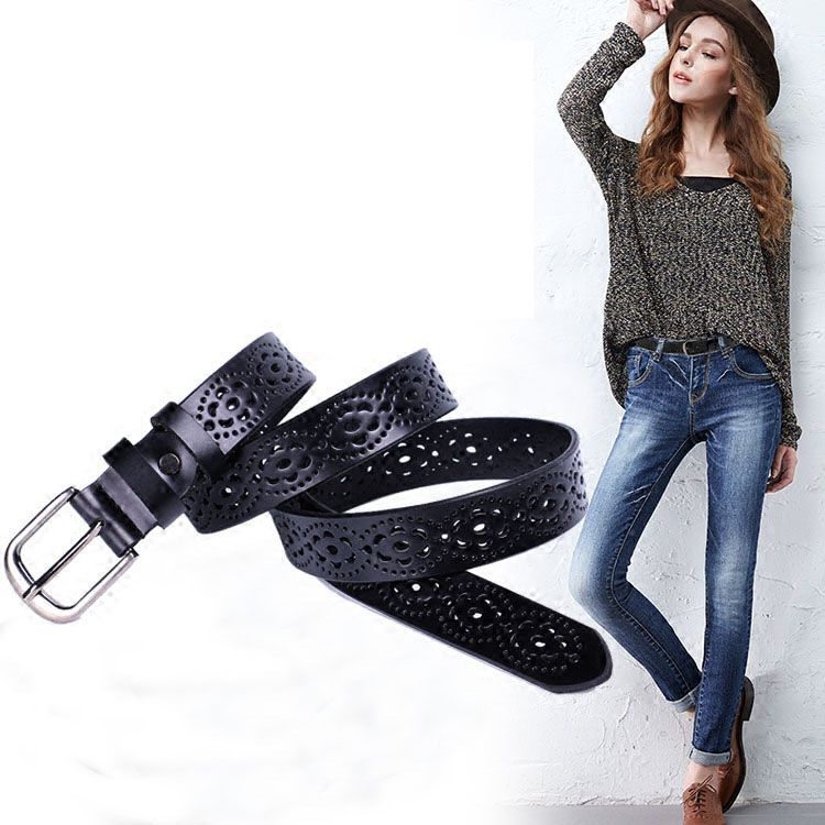 New Women Fashion Wide Genuine Leather Belt Woman Without Drilling Luxury Jeans Belts Female Top Quality Straps Ceinture Femme