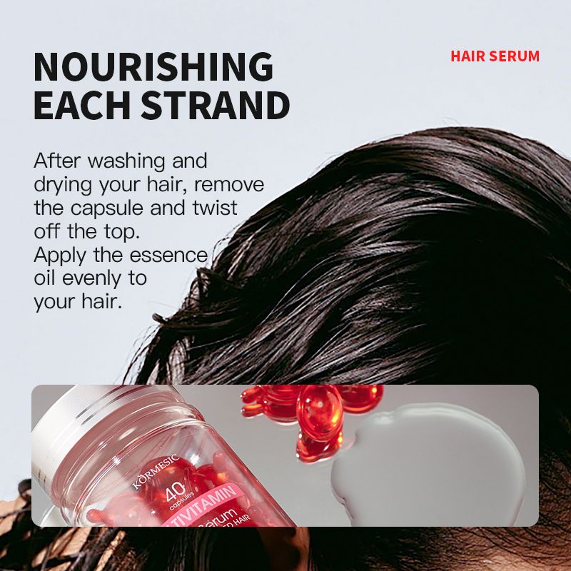 No Wash Moroccan Hair Oil Capsules Vitamin E Nut Oil Hair Care Essence Smooth and Repair Dryness and Frizz Nourishing Hair