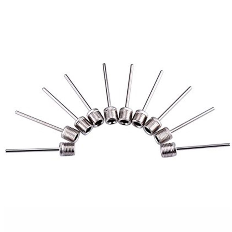 10Pcs Basketball Inflating Pump Needle Football Inflatable Air Valve Adaptors Stainless Steel Pump Pin Nozzle Ball Air NeedleE-1106