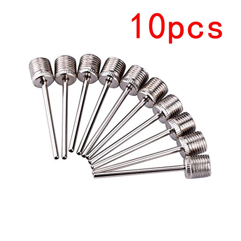 10Pcs Basketball Inflating Pump Needle Football Inflatable Air Valve Adaptors Stainless Steel Pump Pin Nozzle Ball Air NeedleE-1106