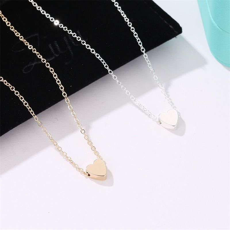 Korean fashion love necklace simple wild peach heart pendant heart-shaped necklace clavicle chain female A-615