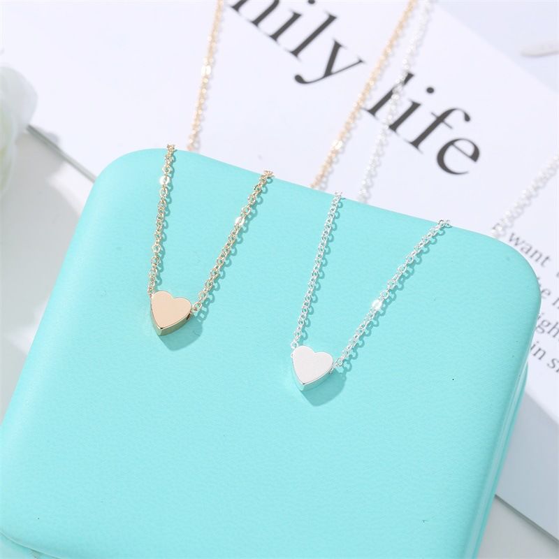 Korean fashion love necklace simple wild peach heart pendant heart-shaped necklace clavicle chain female A-615