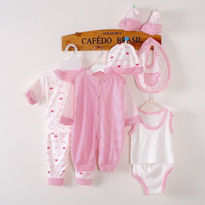 8Piece/0-3Months/Spring Autumn Newborn Baby Tracksuit 100% Cotton Kids Clothes Suit Unisex Infant Boys Girls Clothing Set BC1002