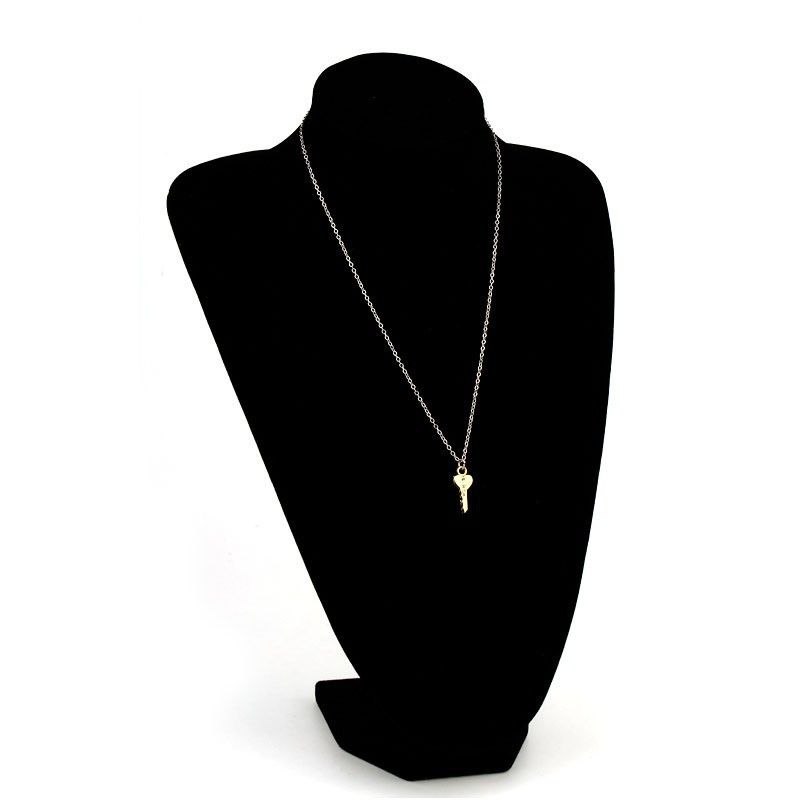 Korean creative heart-shaped key lock mosaic Pendant Necklace, clavicle chain, Lovers NecklaceA-1148