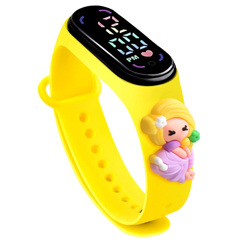 LED Cartoon Princess Watch Waterproof Watch For School Boys Girls Sport Touch Screen Watch For Women Students A-1920