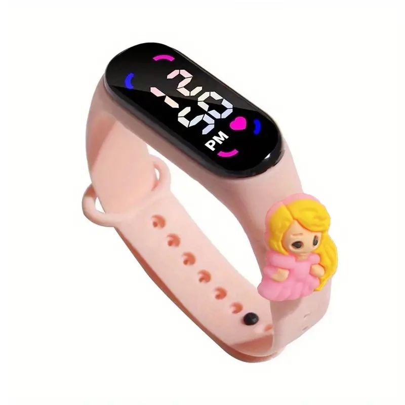 LED Cartoon Princess Watch Waterproof Watch For School Boys Girls Sport Touch Screen Watch For Women Students A-1920