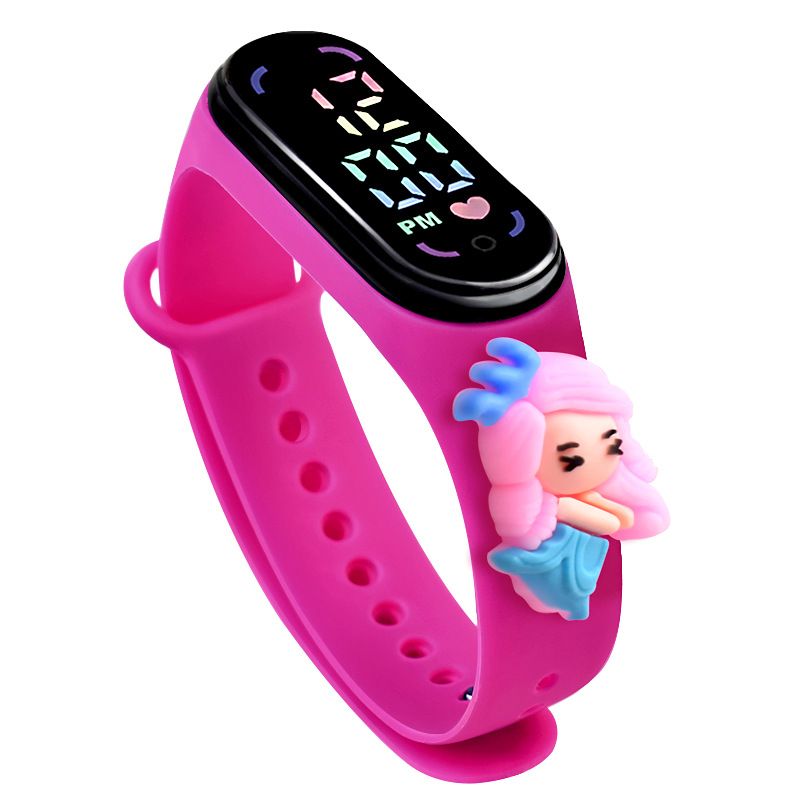 LED Cartoon Princess Watch Waterproof Watch For School Boys Girls Sport Touch Screen Watch For Women Students A-1920