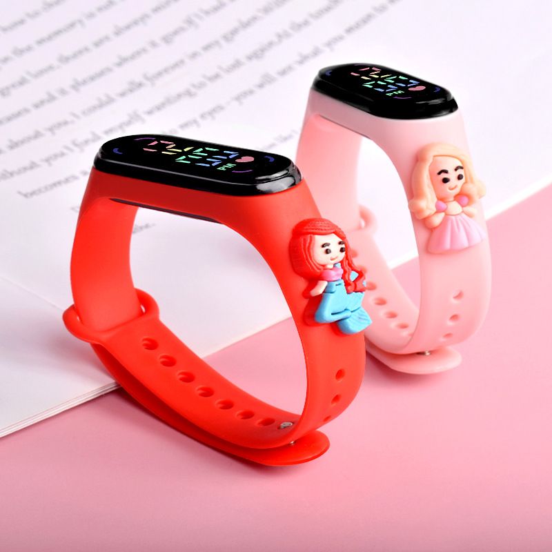 LED Cartoon Princess Watch Waterproof Watch For School Boys Girls Sport Touch Screen Watch For Women Students A-1920