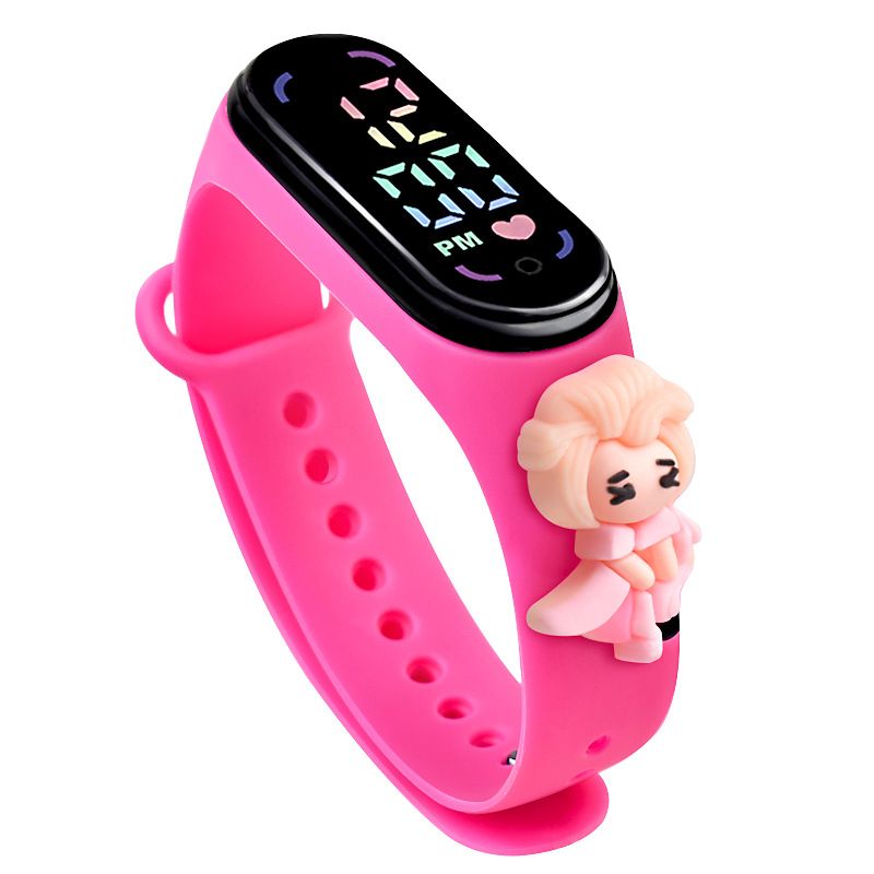 LED Cartoon Princess Watch Waterproof Watch For School Boys Girls Sport Touch Screen Watch For Women Students A-1920
