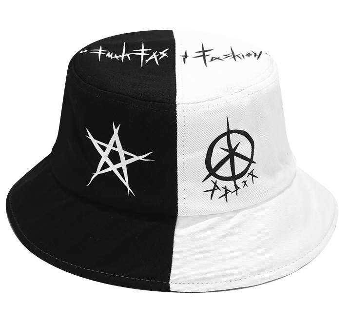 Splicing graffiti fisherman's hat men's and women's summer outdoor sunscreen hat Street trend hip hop basin hat