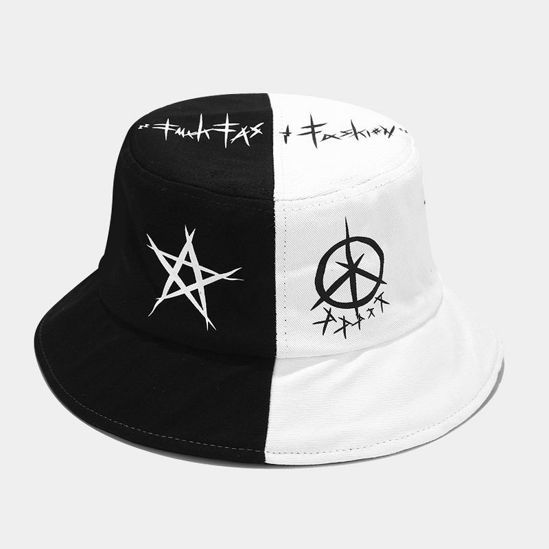 Splicing graffiti fisherman's hat men's and women's summer outdoor sunscreen hat Street trend hip hop basin hat