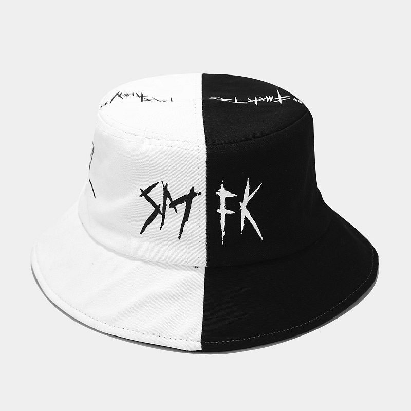 Splicing graffiti fisherman's hat men's and women's summer outdoor sunscreen hat Street trend hip hop basin hat