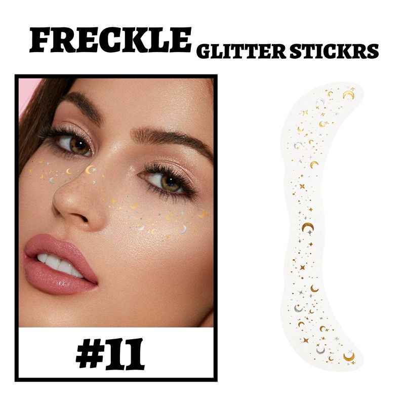1pc Hot Stamping Freckles Makeup Patches Waterproof Freckles Stickers Tattoo Glitter Bright Face Art Tattoo Sticker Gold Spot
