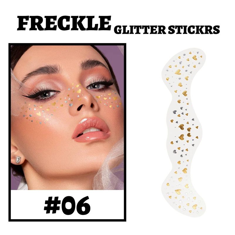 1pc Hot Stamping Freckles Makeup Patches Waterproof Freckles Stickers Tattoo Glitter Bright Face Art Tattoo Sticker Gold Spot