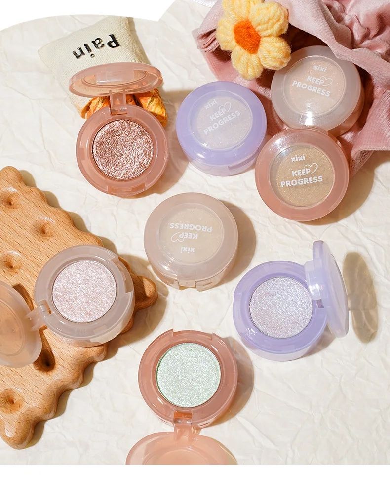 XIXI Monochrome Eyeshadow Palette Discoloration Eyeshadow Highlighter Sequins Waterproof Lasting Eyes Makeup Pigments