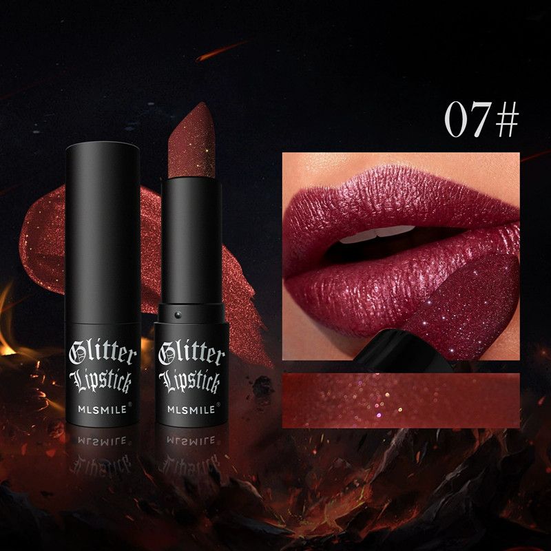 MLSMILE Waterproof Bare Shining Lipstick 7 Colors Long lasting Non stick Cup Red Shining Lipstick Makeup Cosmetics view 8
