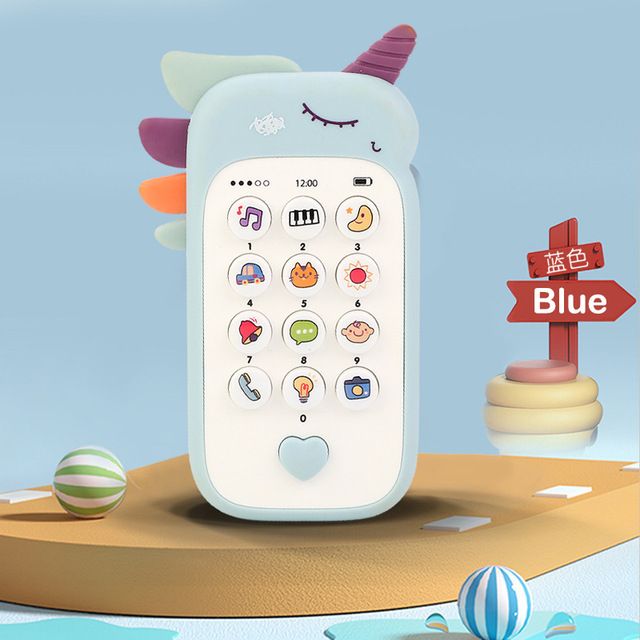 Baby Phone Toy Music Sound Telephone Sleeping Toys with Teether Simulation Toys Phone Infant Early Educational Toy Kids Gifts C-337