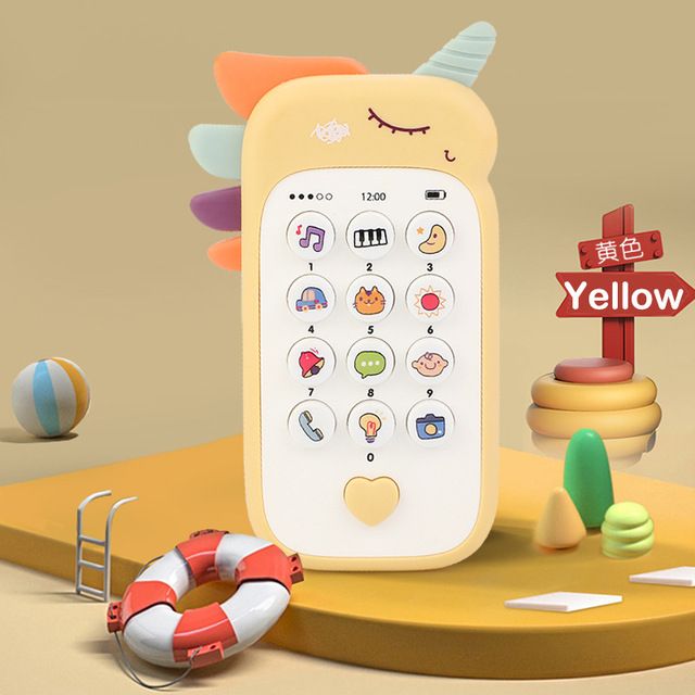 Baby Phone Toy Music Sound Telephone Sleeping Toys with Teether Simulation Toys Phone Infant Early Educational Toy Kids Gifts C-337
