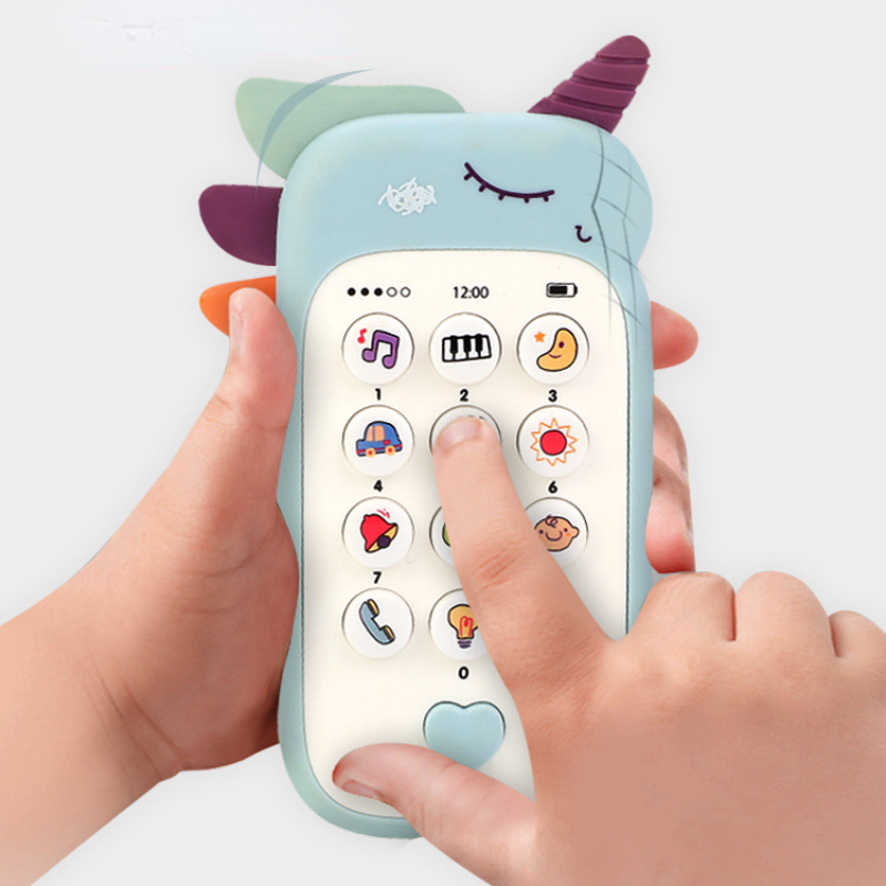 Baby Phone Toy Music Sound Telephone Sleeping Toys with Teether Simulation Toys Phone Infant Early Educational Toy Kids Gifts C-337